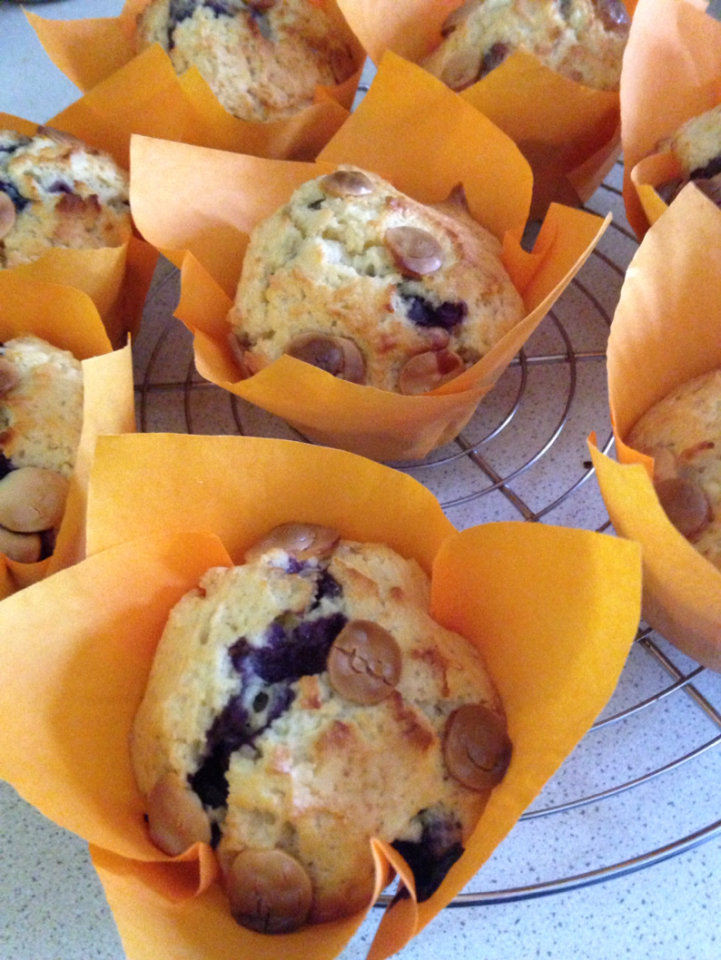  Blueberry muffins and white chocolate 