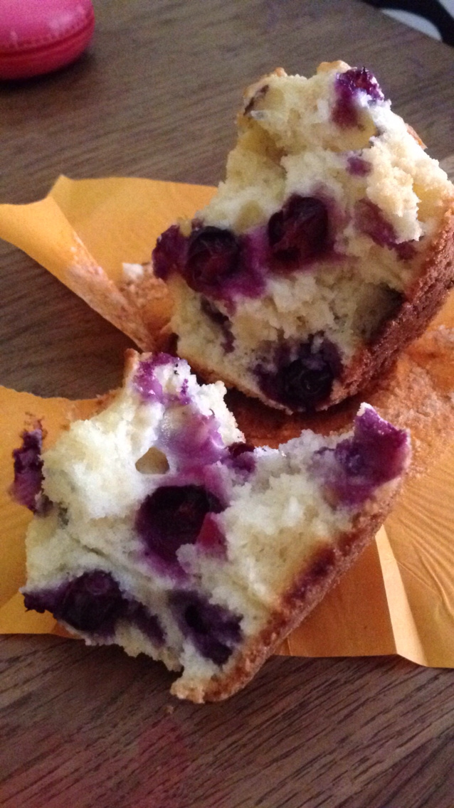 Blueberry muffins and white chocolate